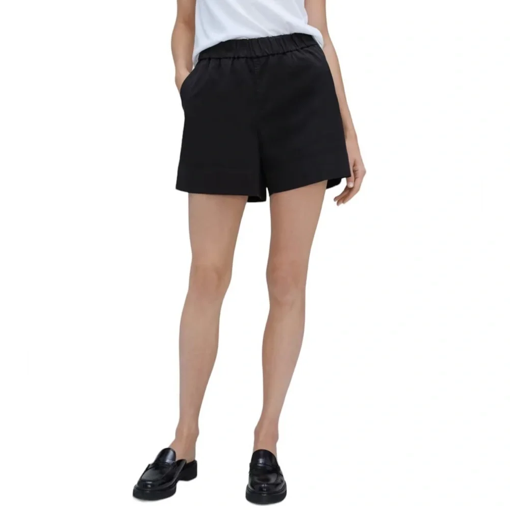 NEW EVERLANE The Easy Short Elastic Waist Pull‎ On Black Organic Cotton Size XS